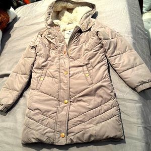 Abercrombie soft lining long girls kids jacket age 9/10 year. Tan color